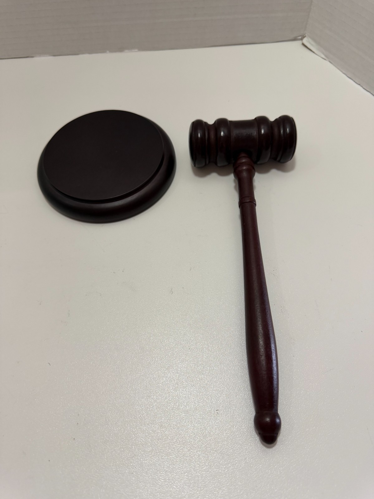 Handmade Wooden Gavel and Sound Block Set for Lawyers Judges Auction Courtroom