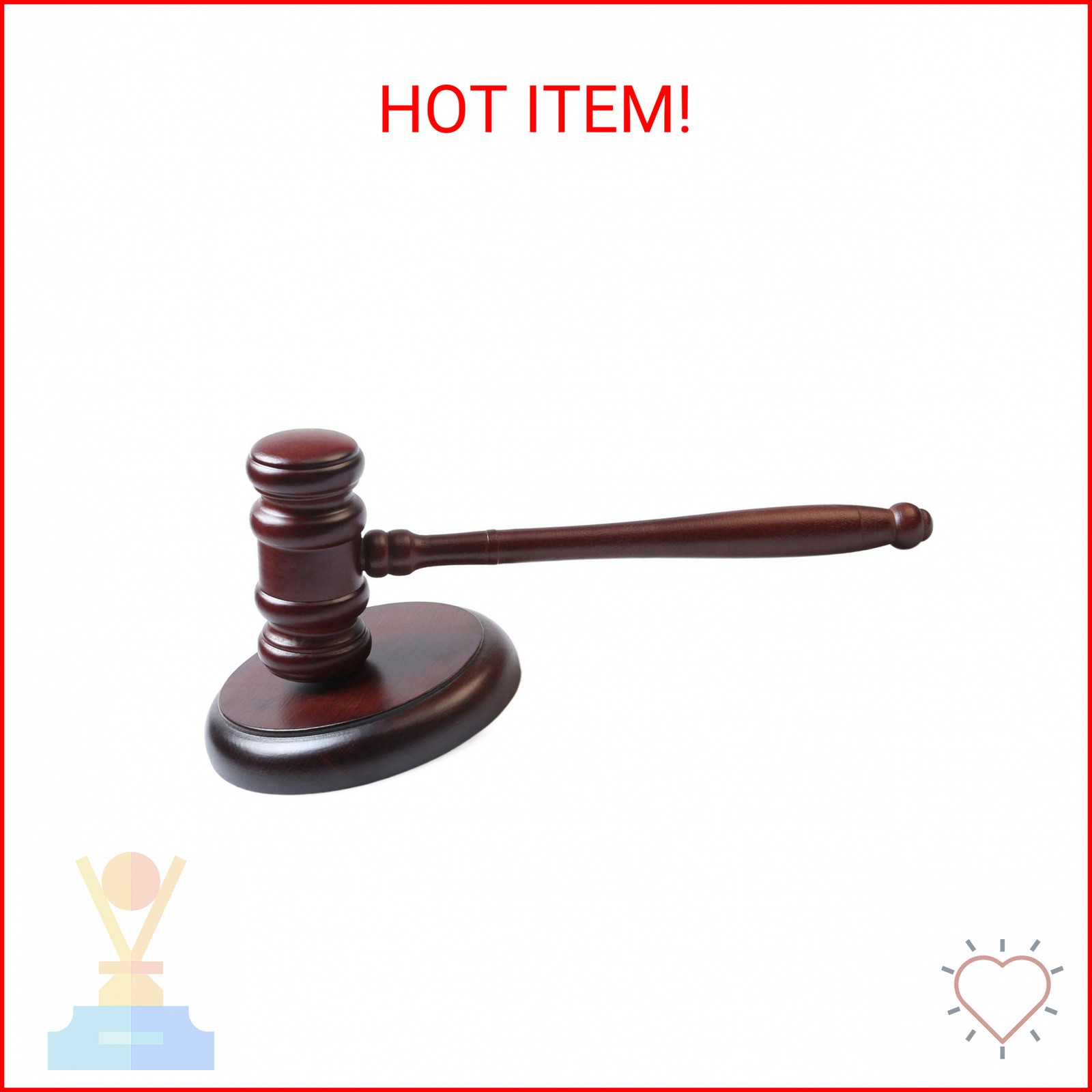 Handmade Wooden Gavel and Block Set Perfect for Lawyer Judge Auction Sale Meetin