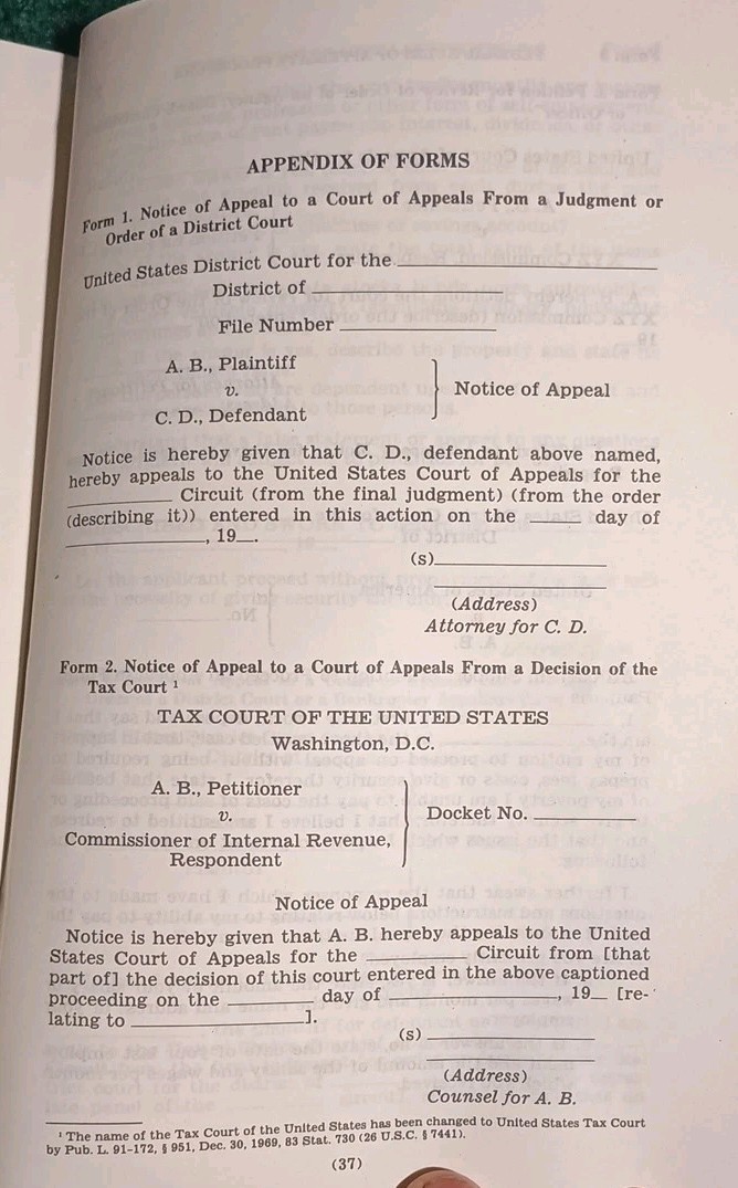 Federal Rules Of Appellate procedures With Forms Dec. 31, 1992