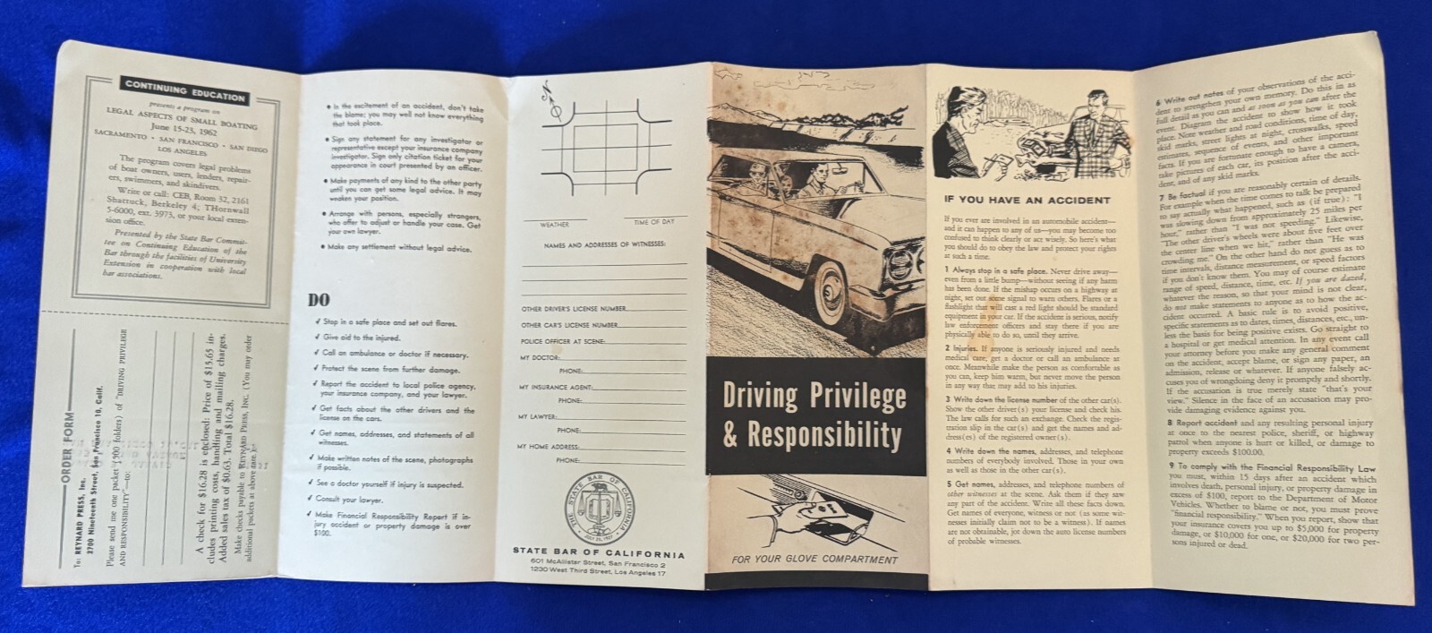 Vintage 1962 State Bar of California Report Driving Privilege Office Pamphlet