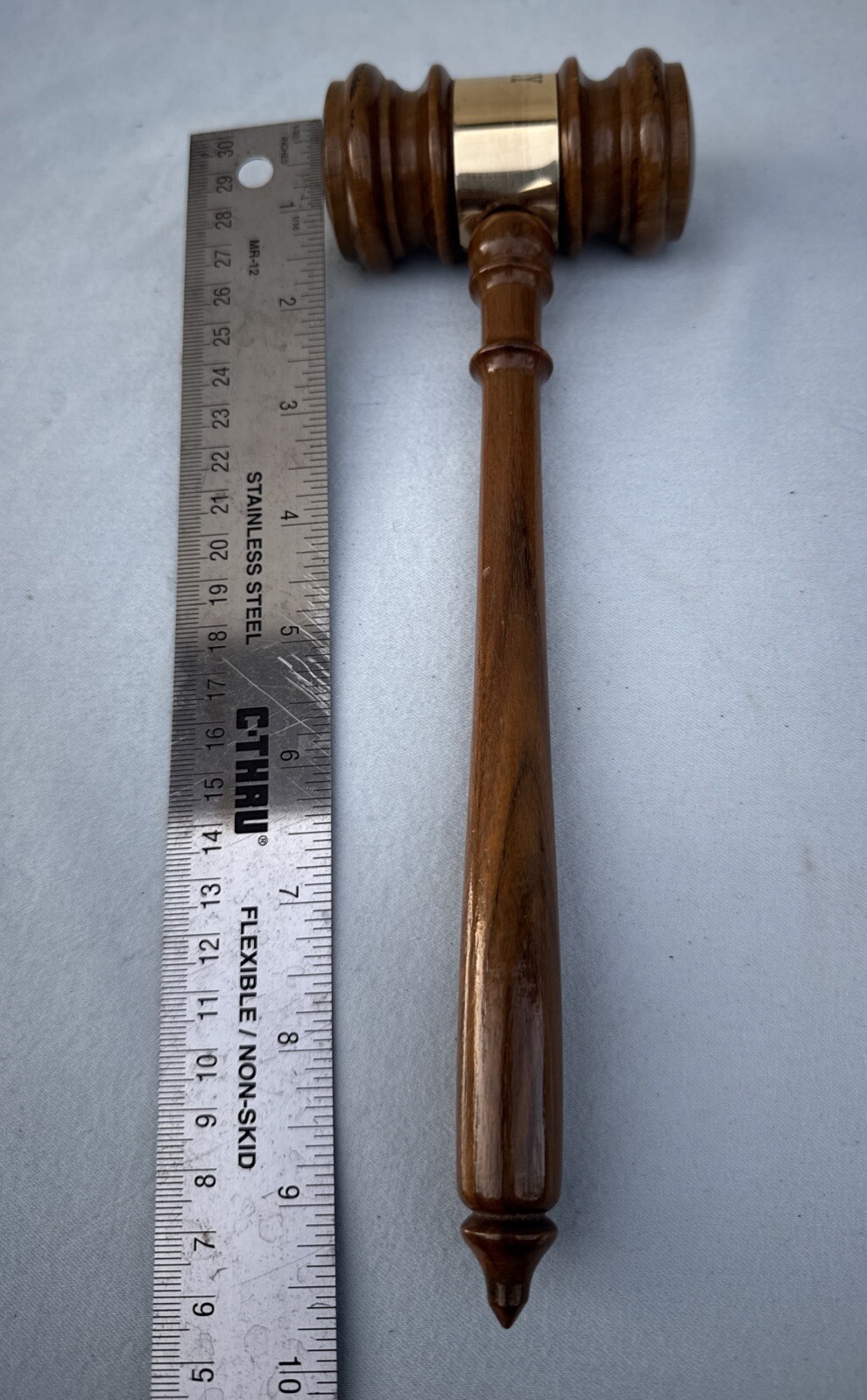 Vintage Wooden Judge Gavel Marked «The Covey N.H.M.» Wood Hammer Court Prop