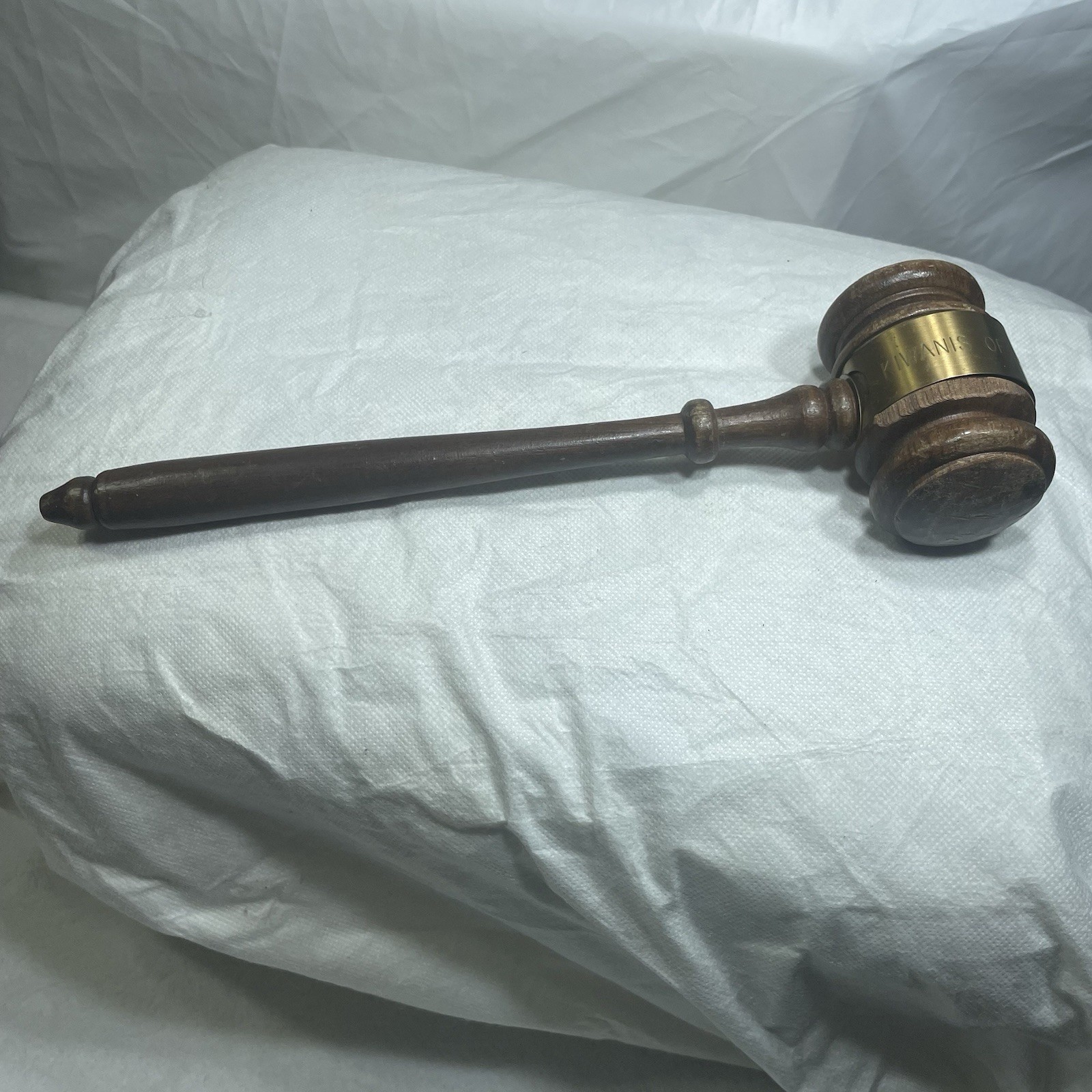 Vintage Kiwanis Wood Gavel Rare Authentic Blue Gold Seal 1.75″ Diameter 10″ Long