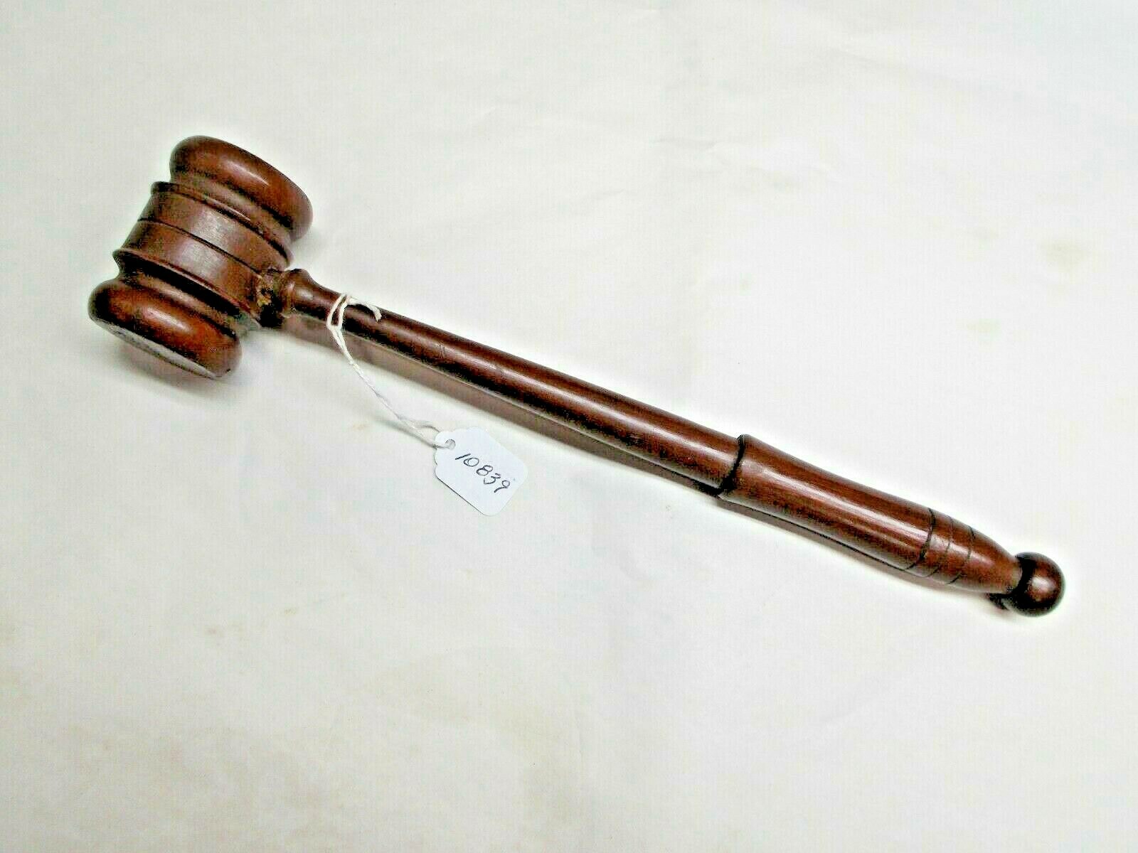 Gavel, Nice Wood Grain Hand Crafted Turned Wooden Gavel, 11-3/8″ Long