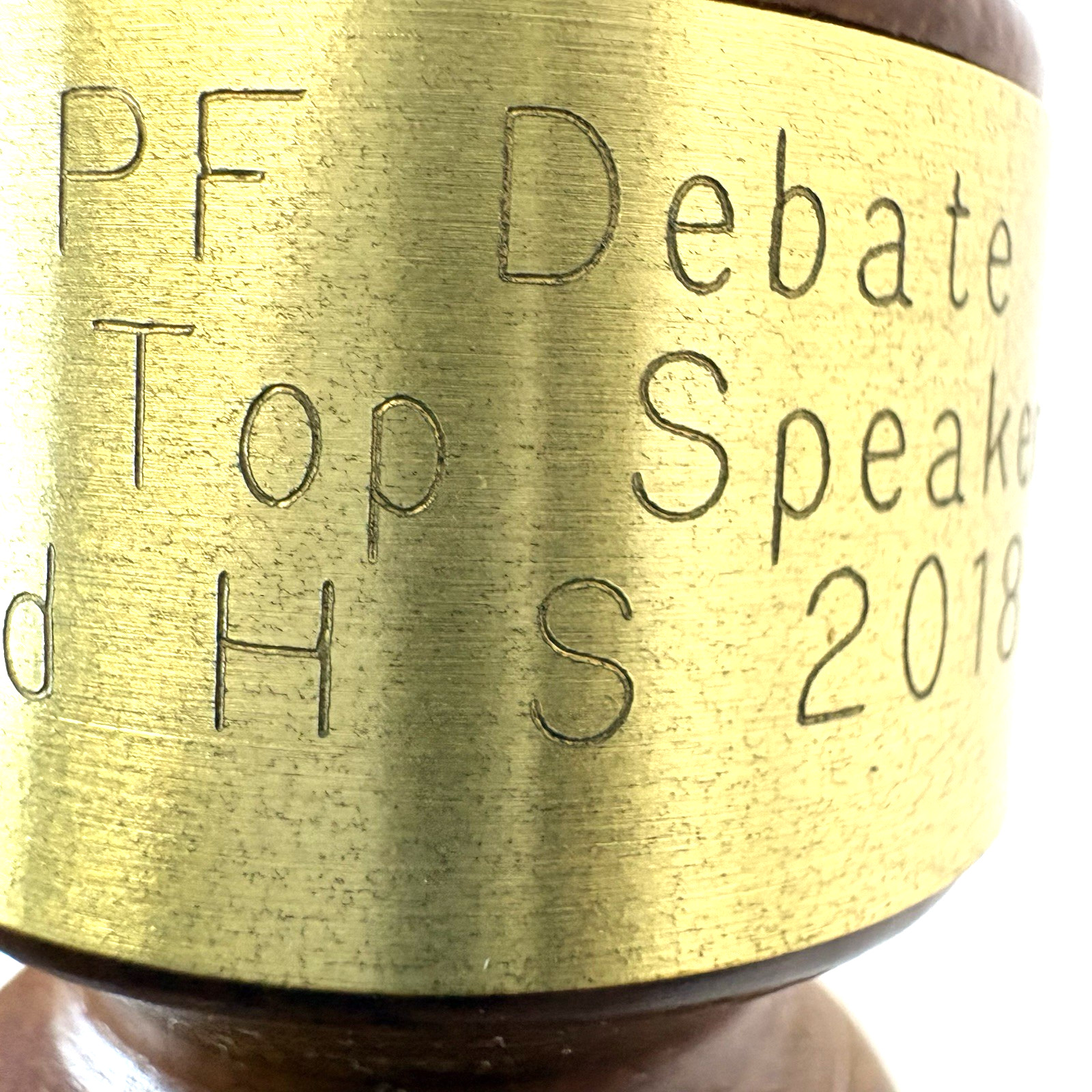 Personalized Wooden Gavel 10′ Novice PF Debate Speaker Award 2018 Trophy
