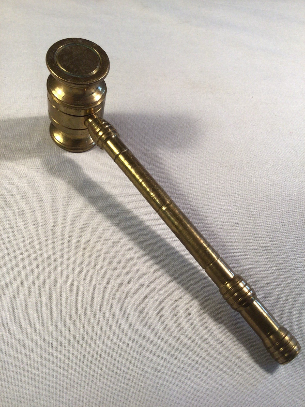 Vintage Brass Gavel Vintage Metal Gavel Mallet Hammer Judges Gavel 5.75”