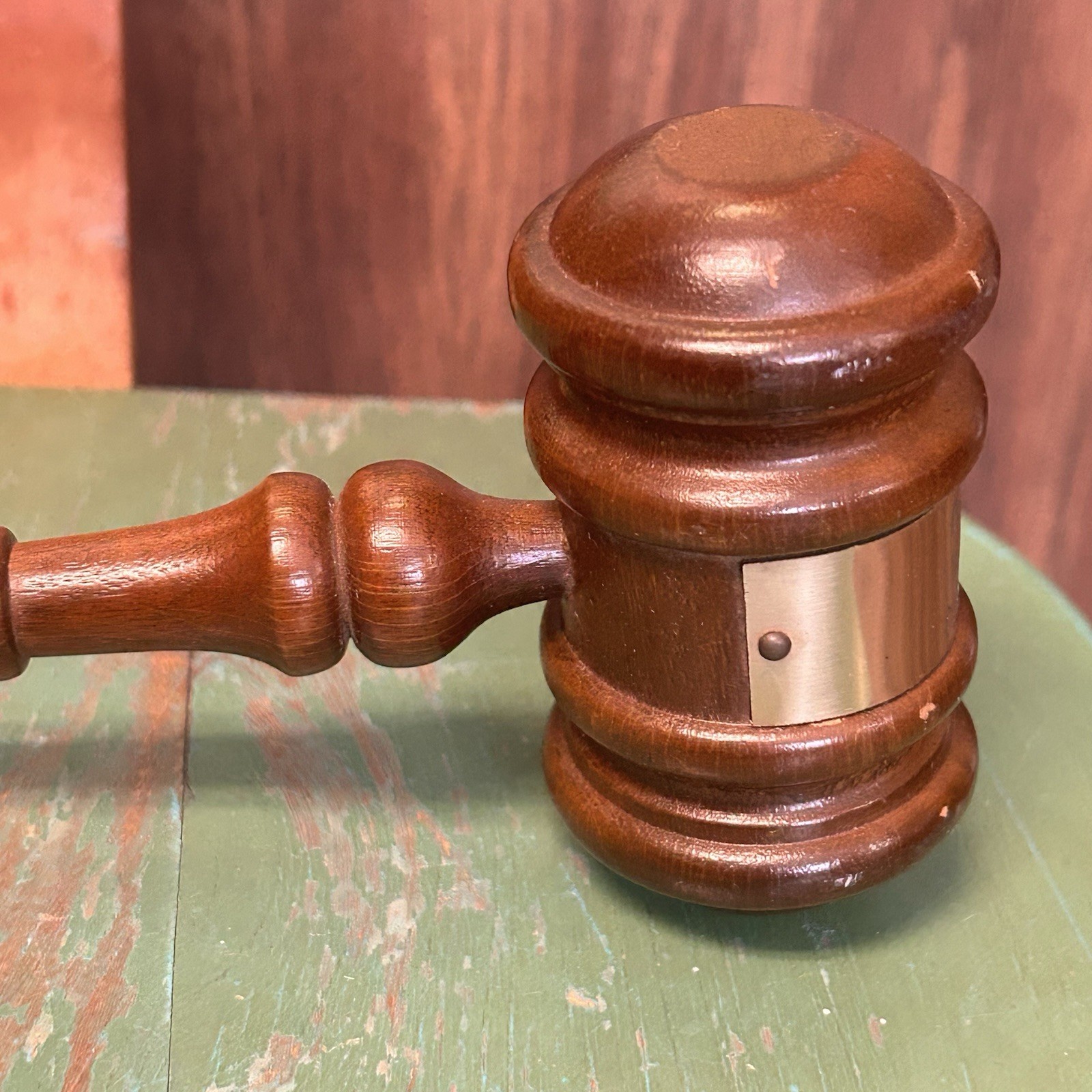 Vintage Wooden Gavel Auctioneers Judges 1967 Inscribed
