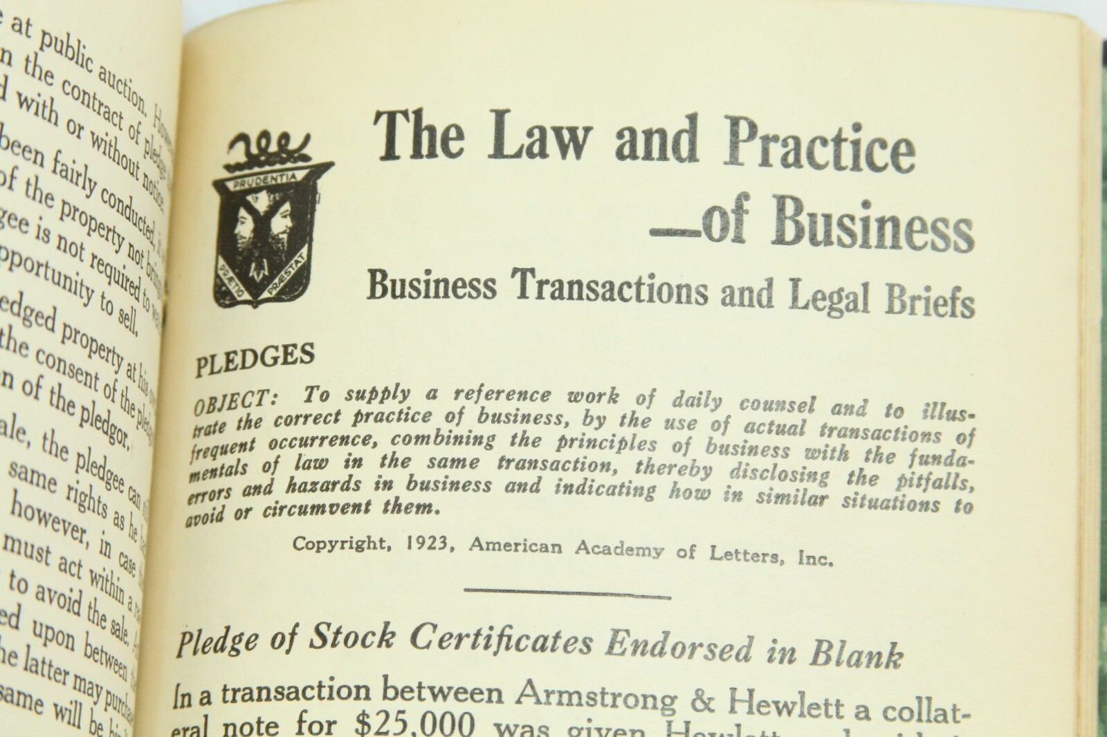 1923 Law Practice of Business American Academy of Letters Chicago Book