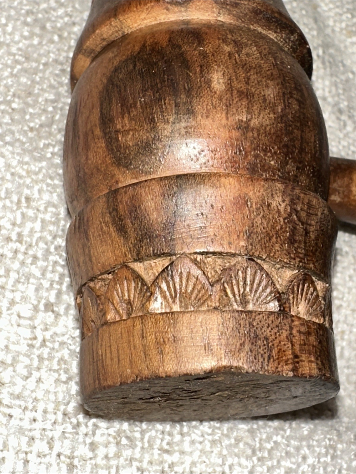 Vintage Decorative Wooden Mallet Hand Turned Carved Barrel Form Gavel