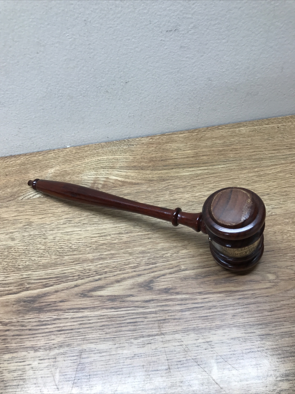 Vintage Wooden Judge’s Auctioneer’s Gavel Mallet 1960 Engraved Solid Dalbergia