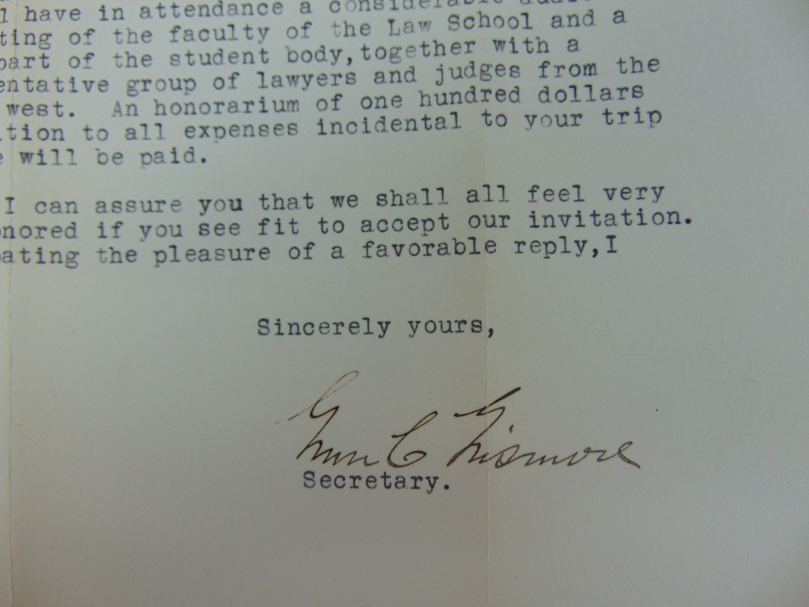 RARE! “Ohio Supreme Court» Justice Robert Day Invitation Dated 1932