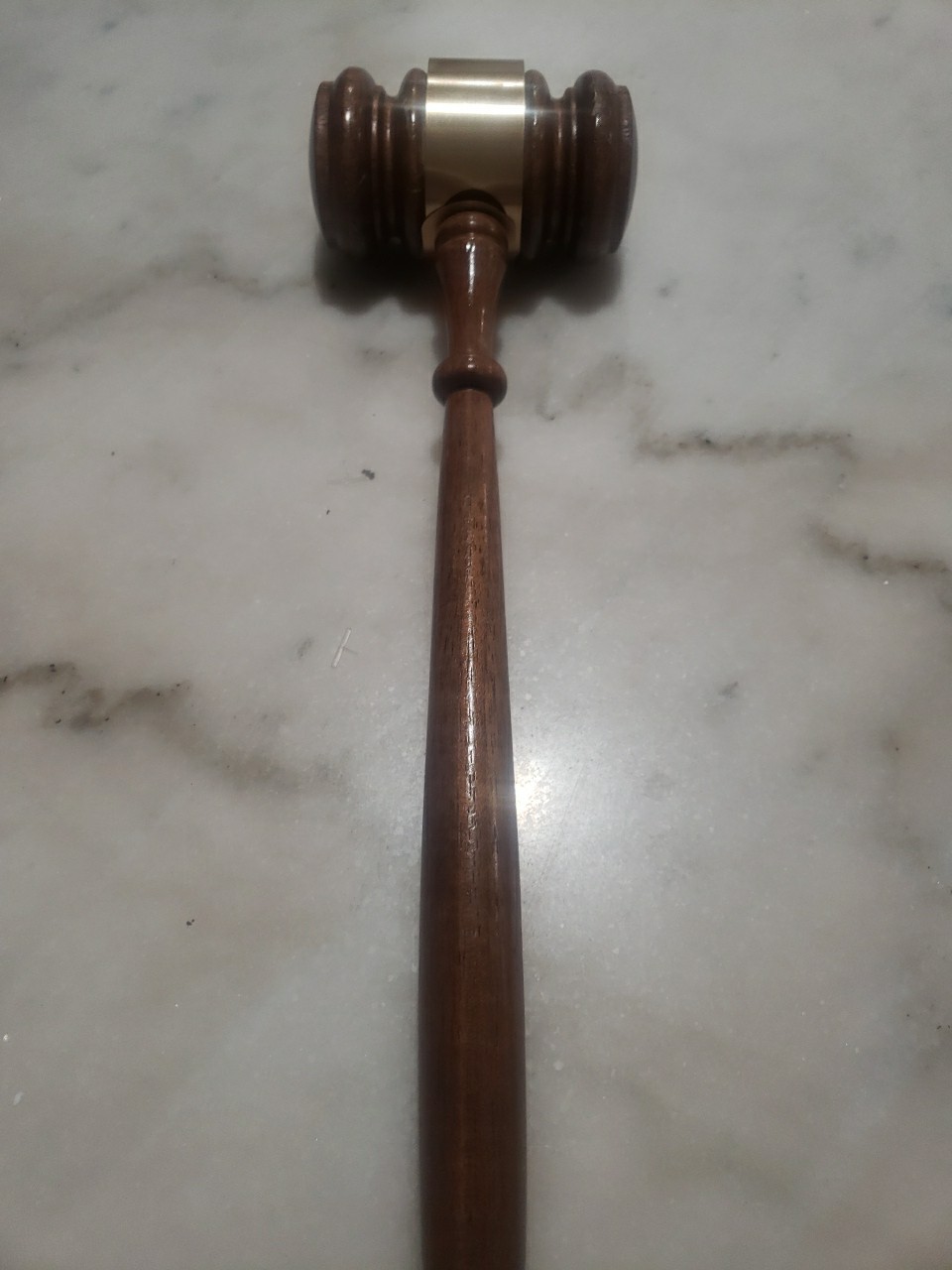 Professional Wood Gavel with Brass Band – Made in USA