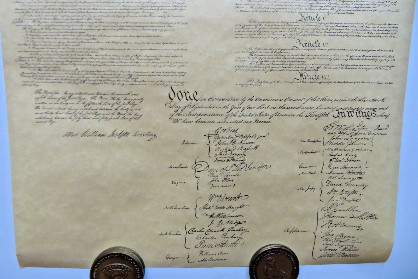 1787 United States Constitution «We The People» Replica Kmart® Rubbermaid®