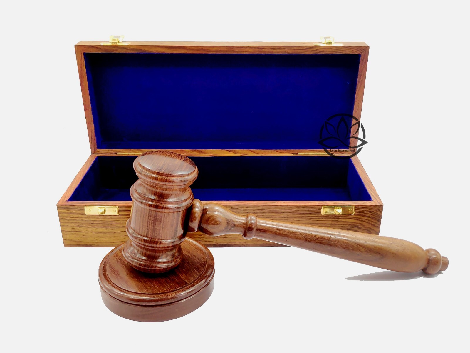 Unbreakable joint Rosewood Gavel and block premium handcrafted gavel blue