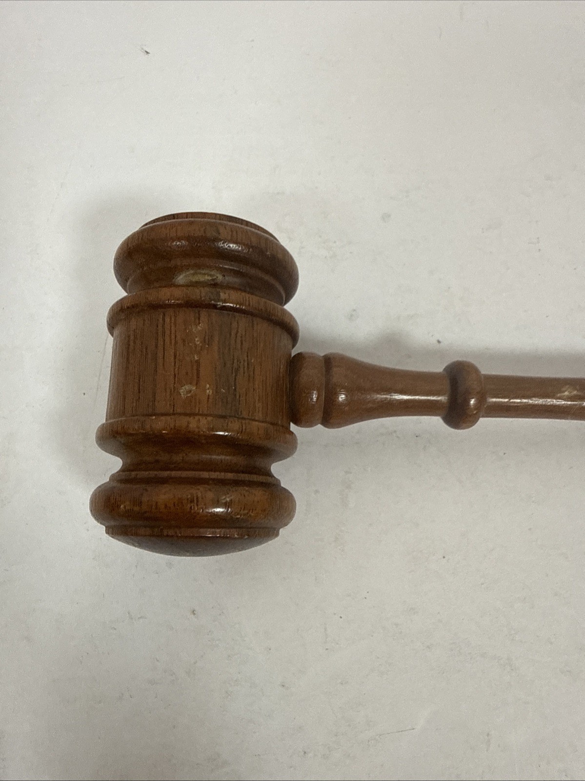 Vintage Wood Gavel 9 Inch Long Fraternal Judge Lawyer Auctioneer USA
