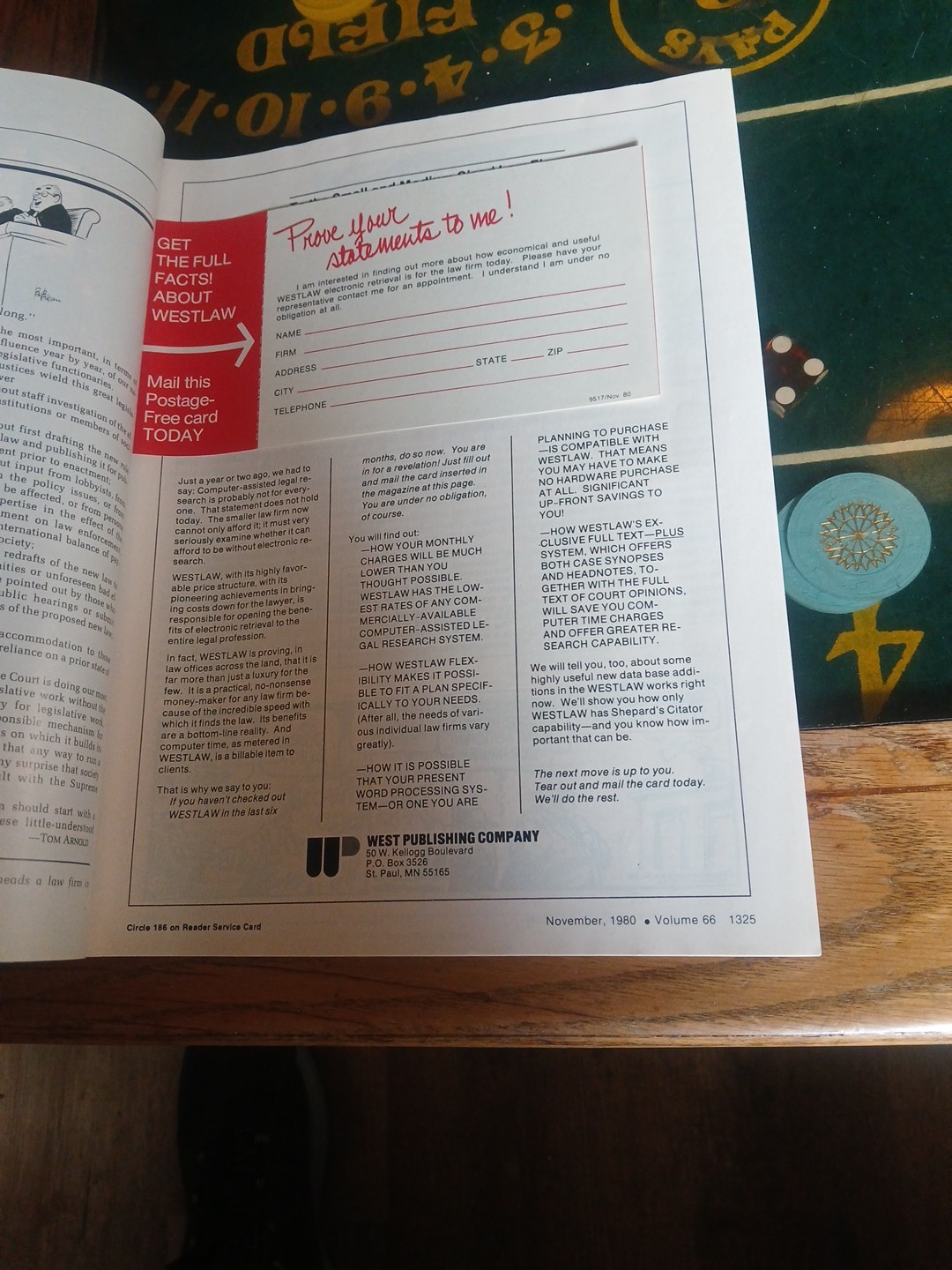 Vintage American Bar Association Journal November 1980