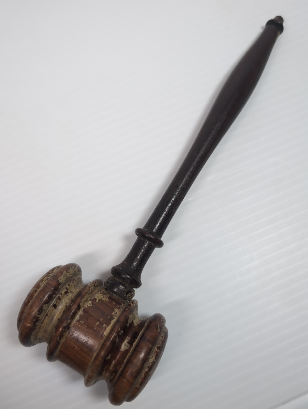 Vintage Hand Turned Wood Judges Gavel Antique Court Law Auctioneer Legal Mallet
