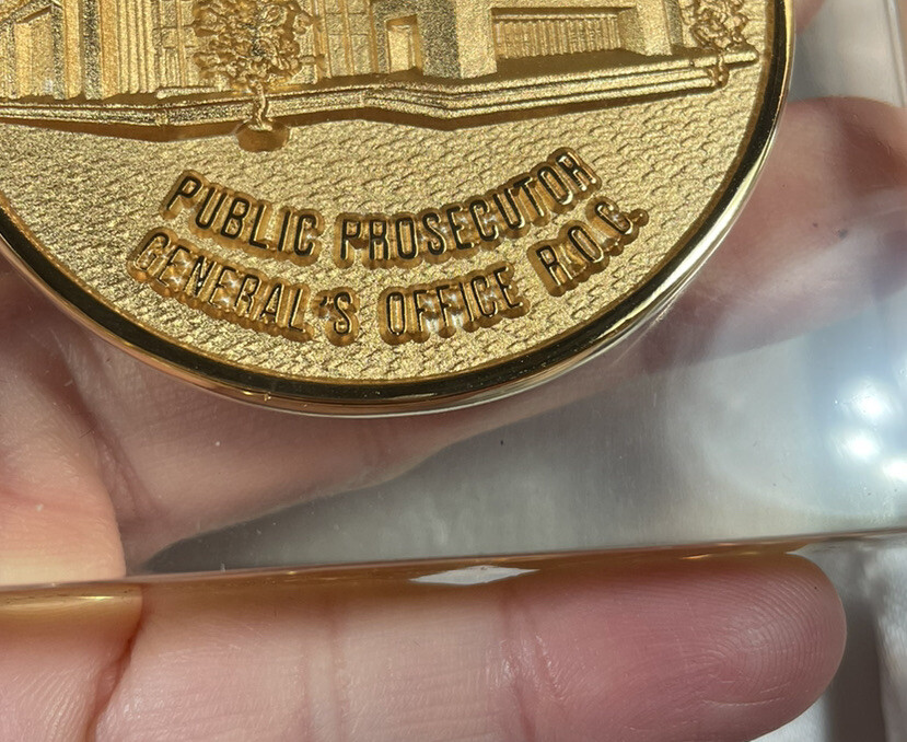The Office Public Prosecutor General Republic China Vintage Badge paper weight