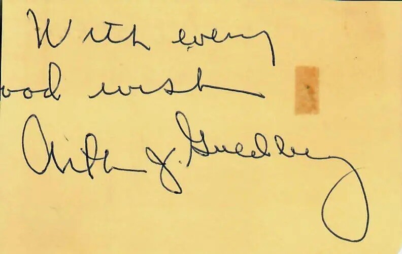 RARE! “Supreme Court Justice» Arthur Goldberg Hand Signed Album Page