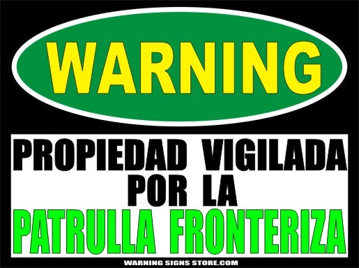 Border Patrol Metal Warning Sign Patrulla Fronteriza 9x12in