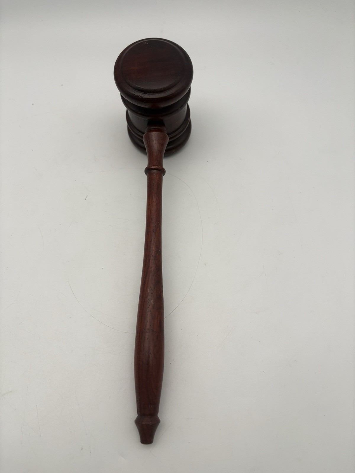 Solid Wood Gavel — Dark Finish, Judge/Auctioneer/Meeting 10” Long 3” Wide