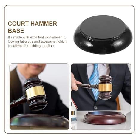 IMIKEYA Wooden Judge’s Gavel Block – Perfect for Courtroom, Auctions, & Playsets