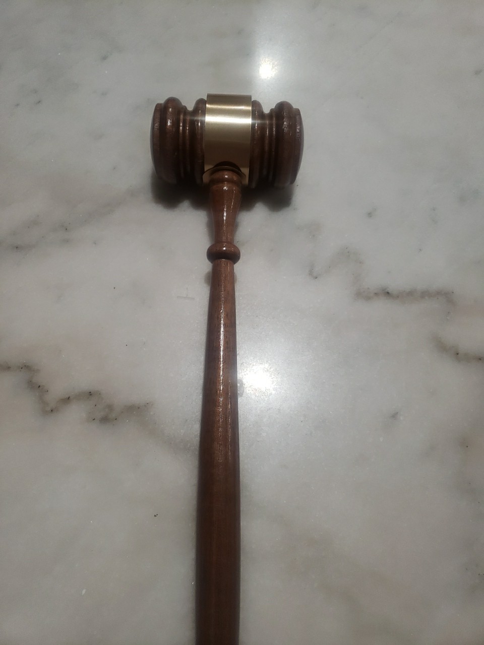 Professional Wood Gavel with Brass Band – Made in USA