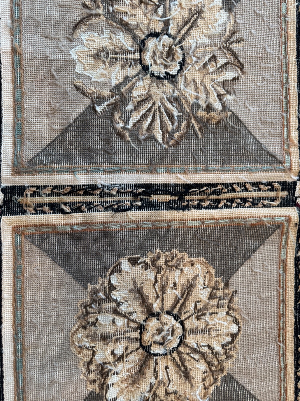 RARE Vtg Needlepoint Rug US SUPREME COURT Ceiling Inspiration 34.5 x 58 Inches
