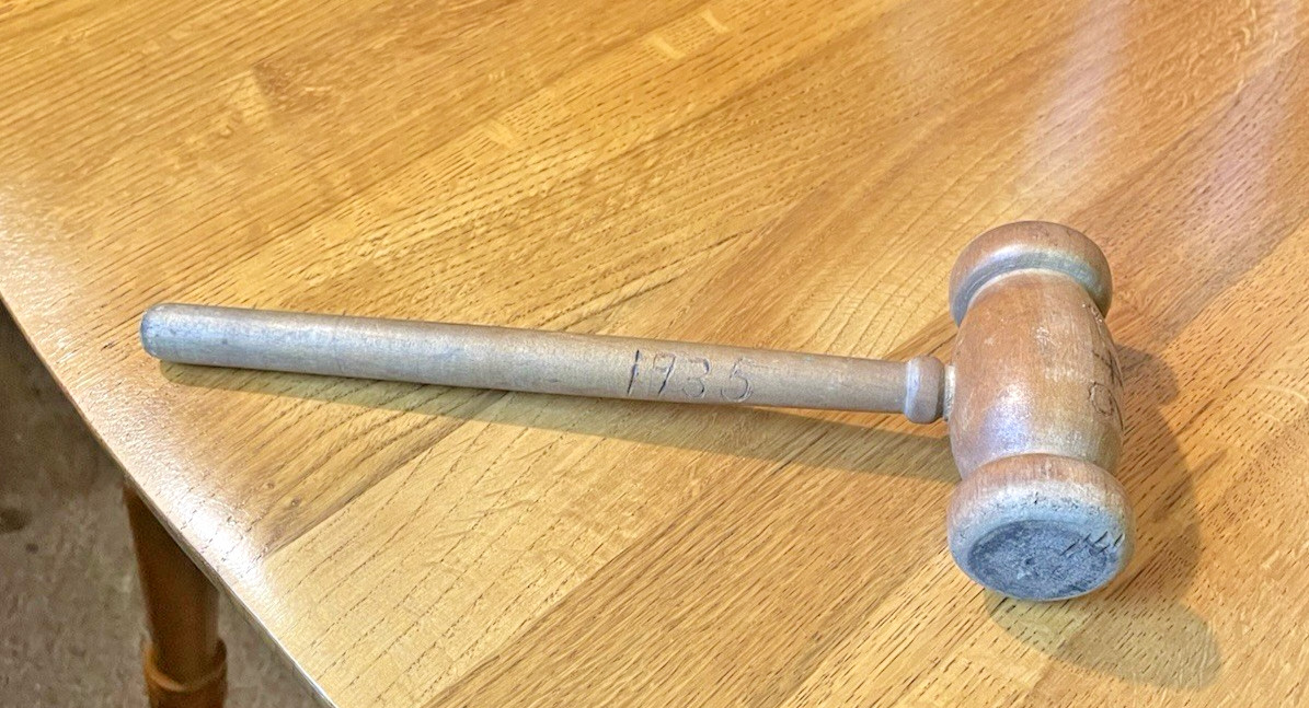 Rare Vintage Gavel. 1935 Moline Post 246 Written on Gavel. About 9.5″