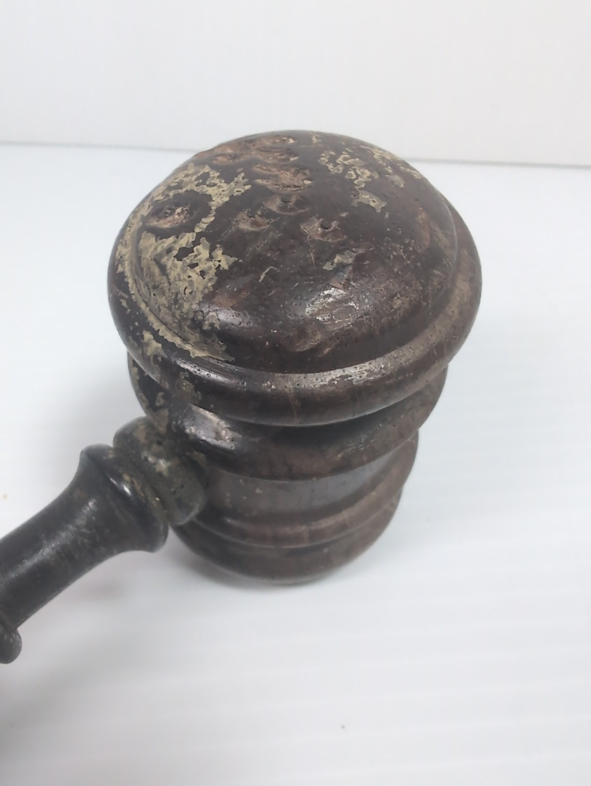 Vintage Hand Turned Wood Judges Gavel Antique Court Law Auctioneer Legal Mallet
