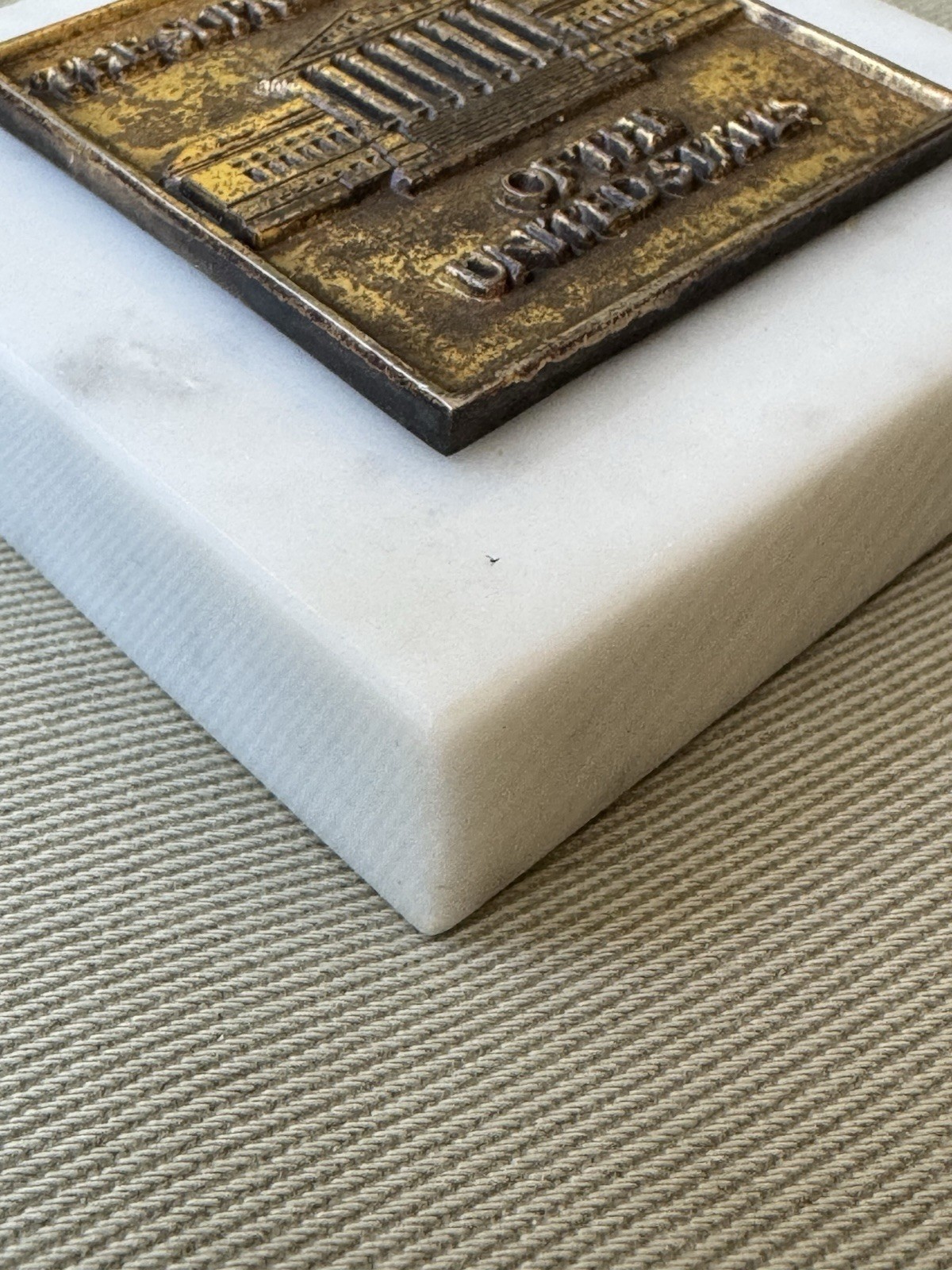 Souvenir 1960s Marble and Bronze Paperweight – US Supreme Court – Crest Craft
