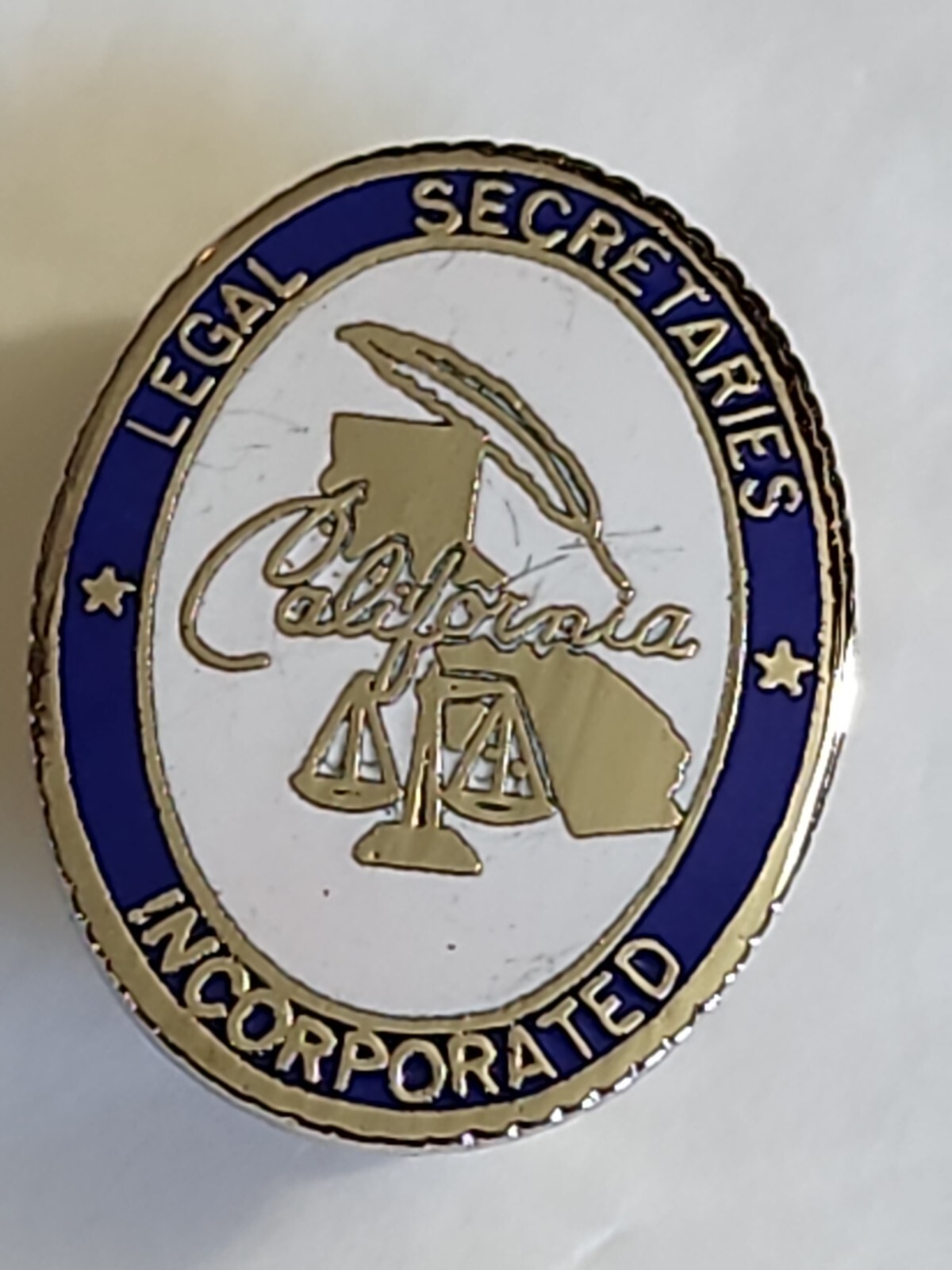 California Legal Secretaries Incorporated Membership Lapel Pin Vintage
