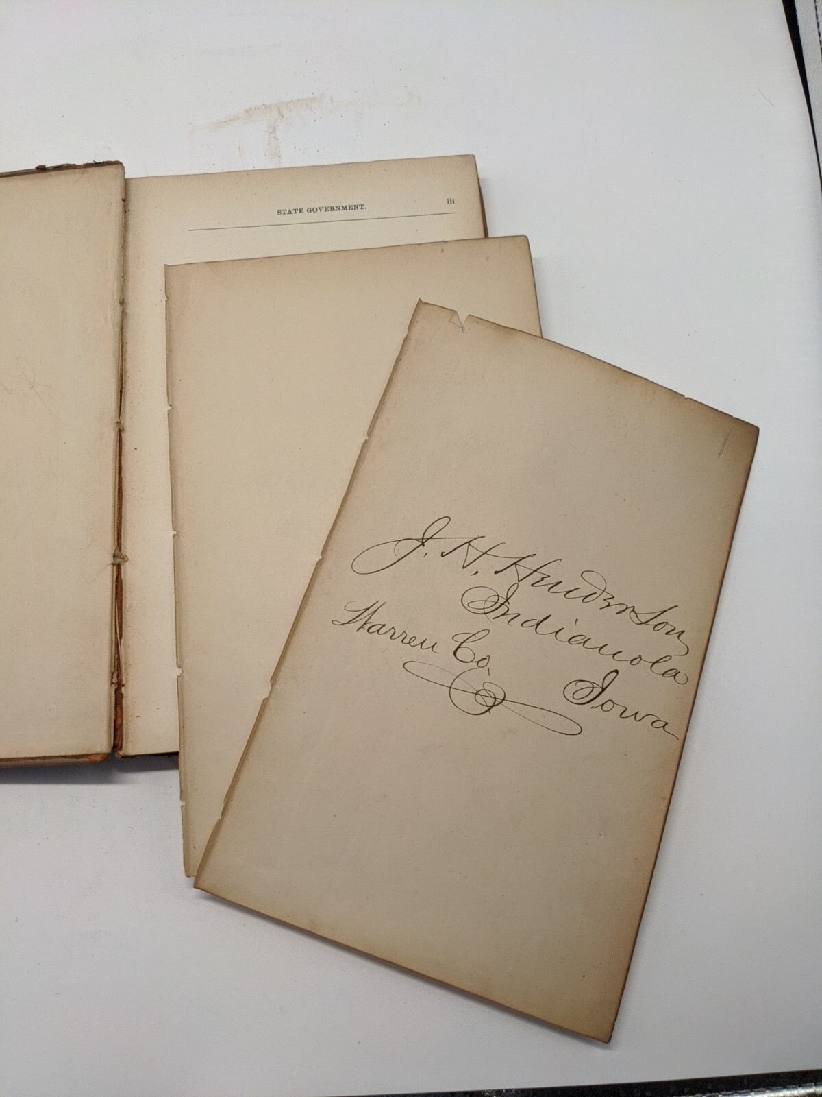 Laws Of Iowa Acts And Resolutions 1886, 1889, 1892. Three Hardcover Book Lot