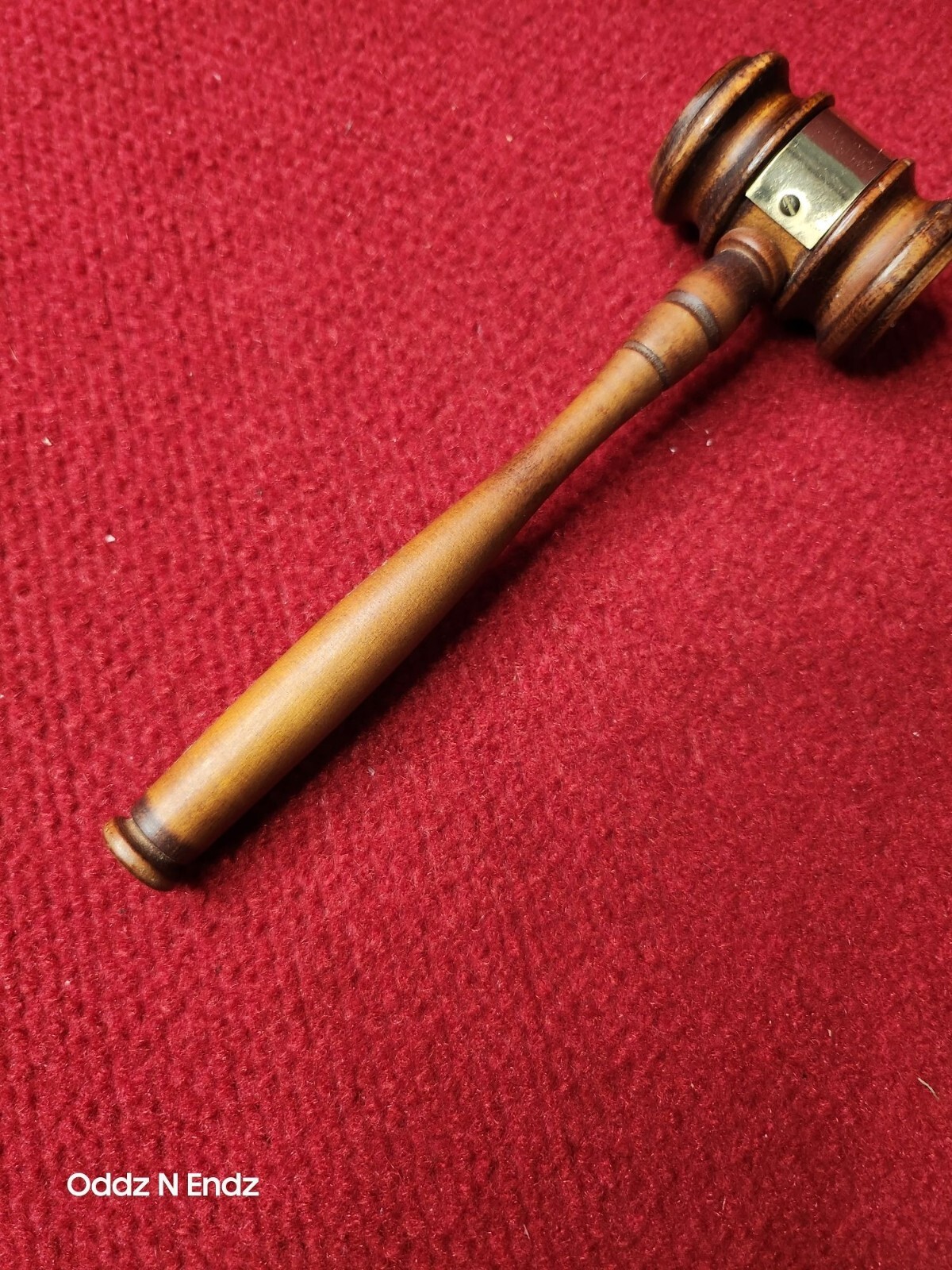 Vintage Wooden Gavel With Brass Plaque S.G.A. President 1976-77 8 Inches Long