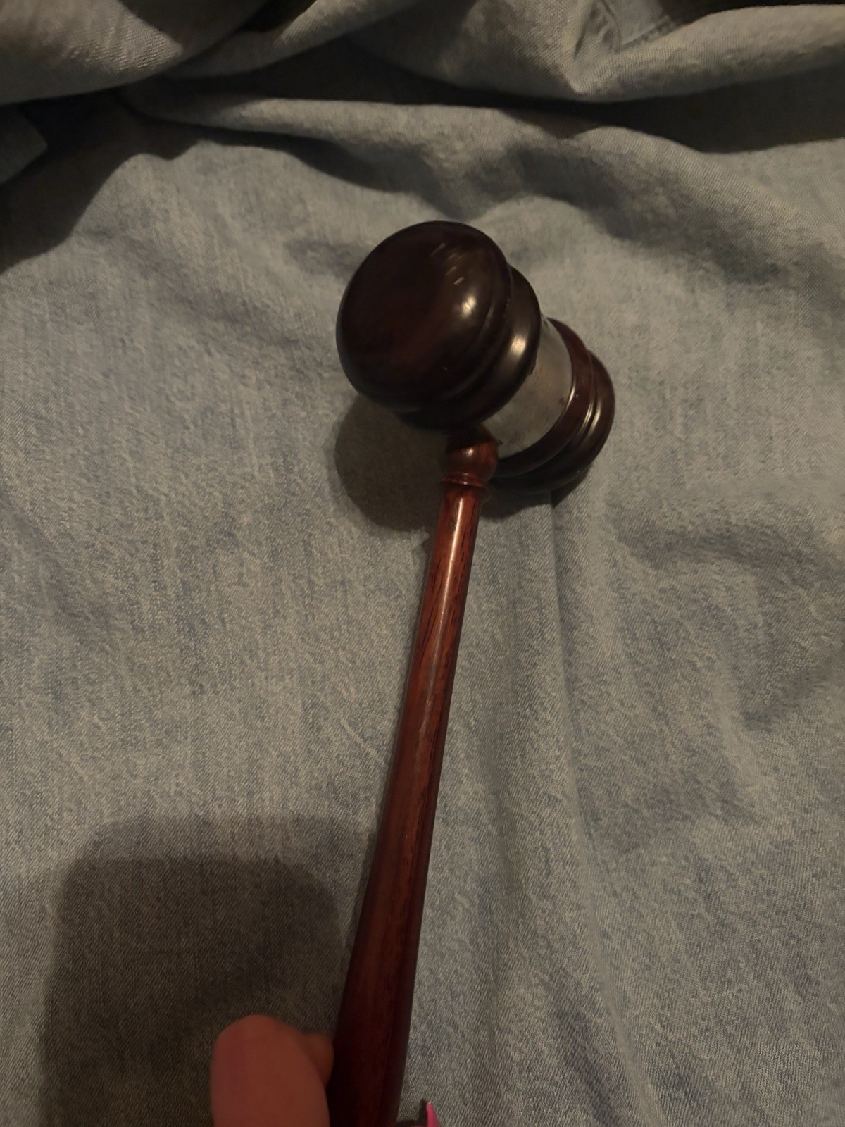 Antique Wooden Gavel with Engraving 1957 Lawyers Andrew Balut Victor Zaleski