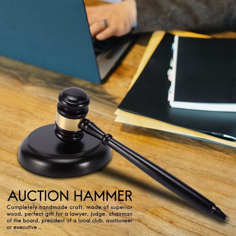 Wooden judge’s gavel auction hammer with sound for attorney judge auction2346