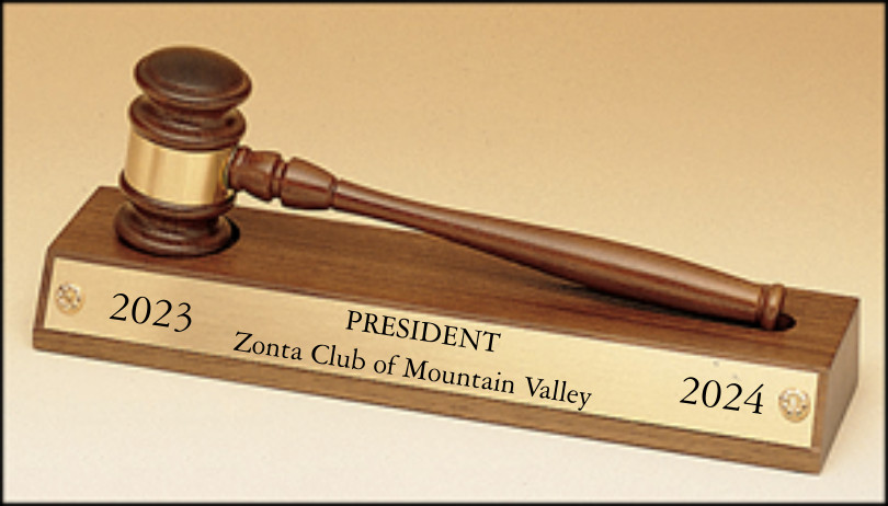 GENUINE WALNUT BASE WITH REMOVABLE GAVEL PRESIDENT LEADERSHIP AWARD THANK YOU