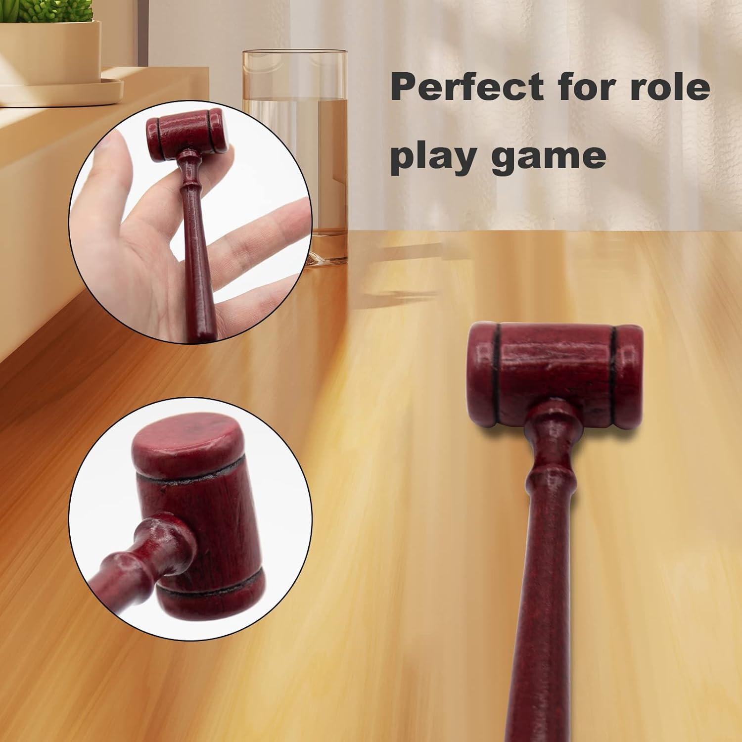 5Pcs Judge Gavel Wood Decor Small Wooden Hammer Judge Gavel Prop Decorative Lawy