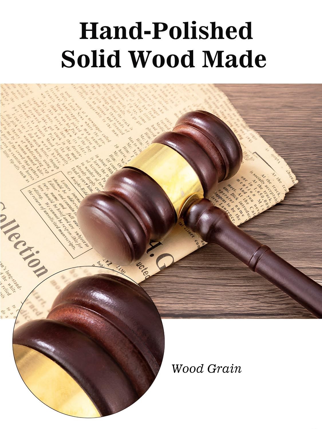 Perfect Desk Accessory, Wooden Gavel and Sound Block Set for Lawyers, Judges,…
