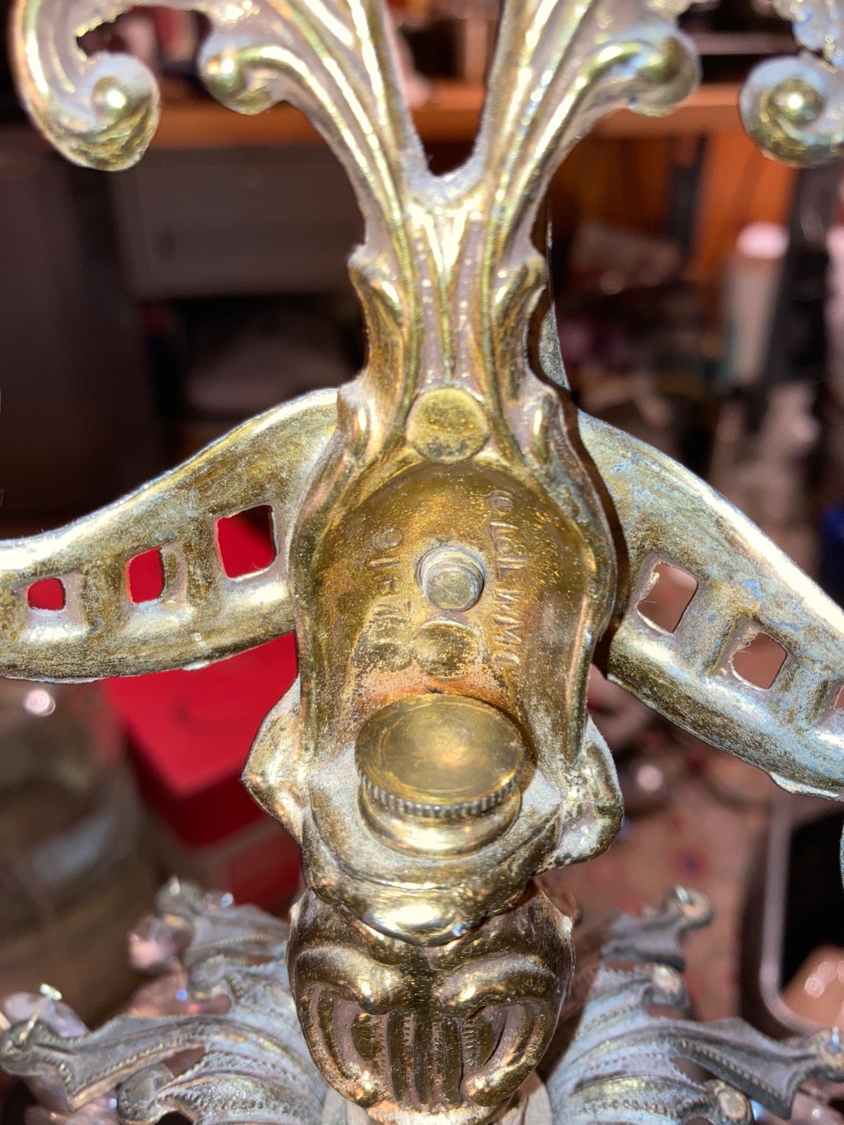 Scale Of Justice ANTIQUE L&L WMC GLASS CRYSTAL BRASS MARBLE 18.5” Tall