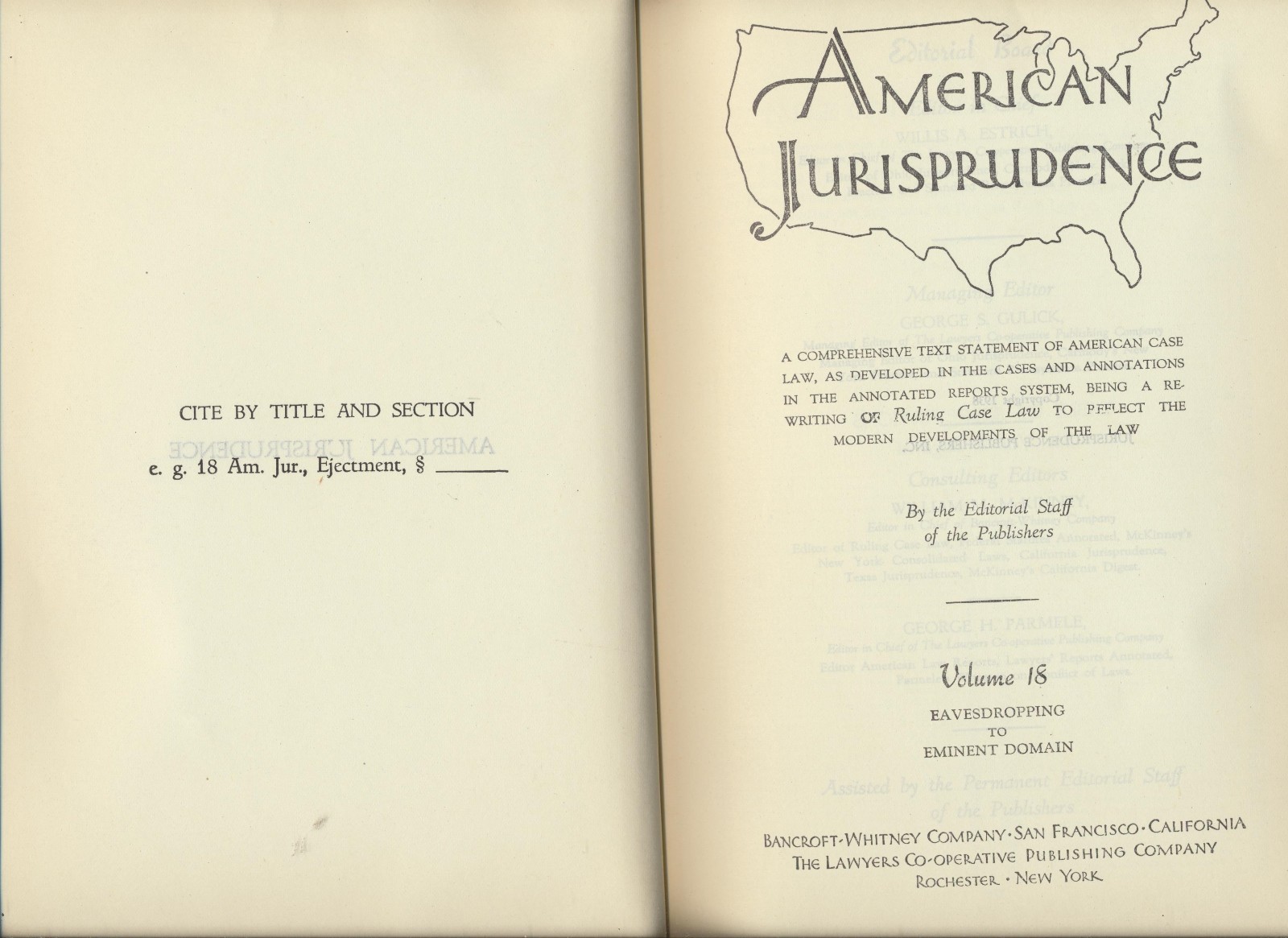 American Jurisprudence Eavesdropping Eminent Domai 18 Federal Criminal Procedure