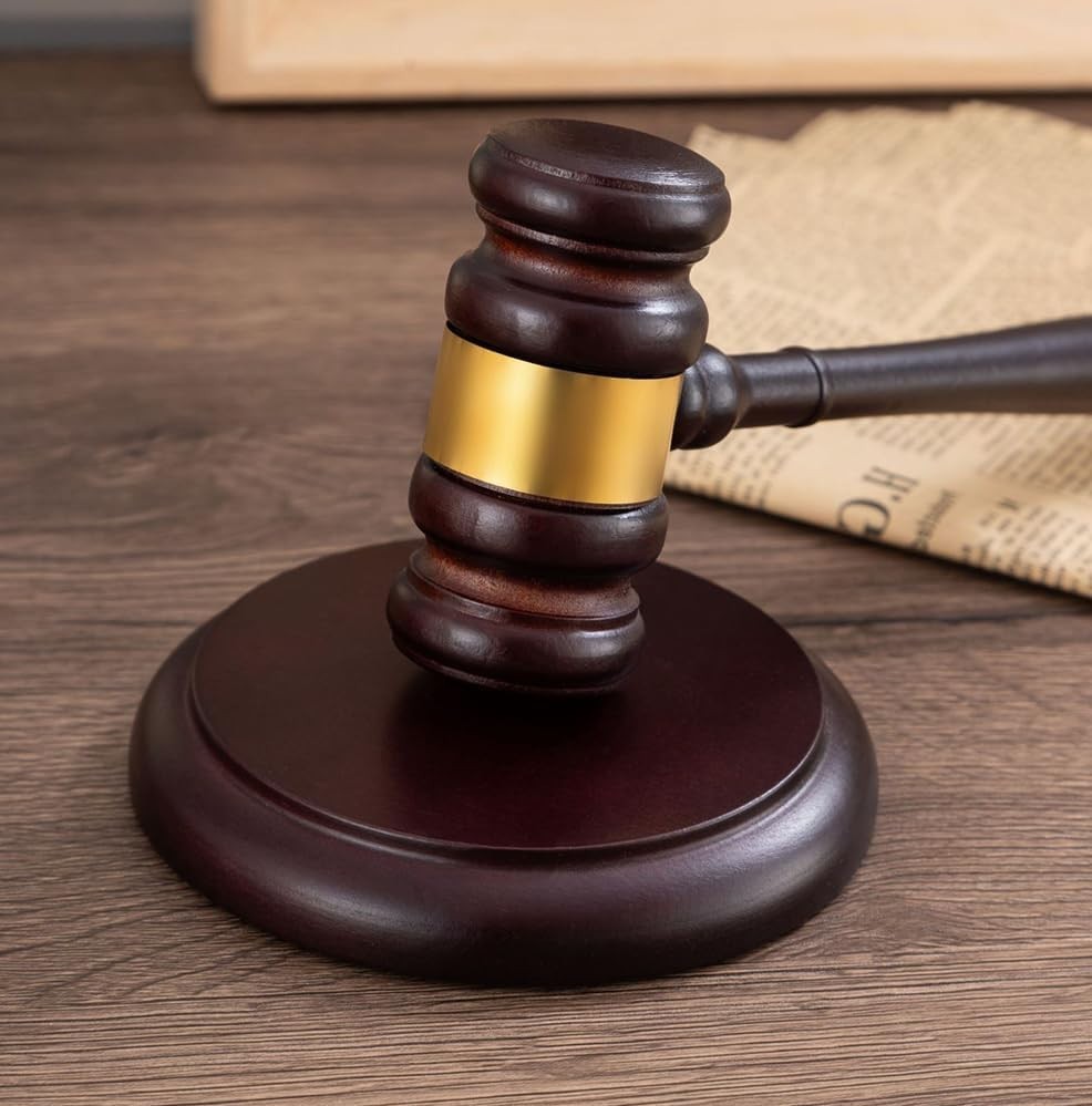 Handcrafted Wooden Gavel & Sound Block Set – Perfect for Lawyers & Judges