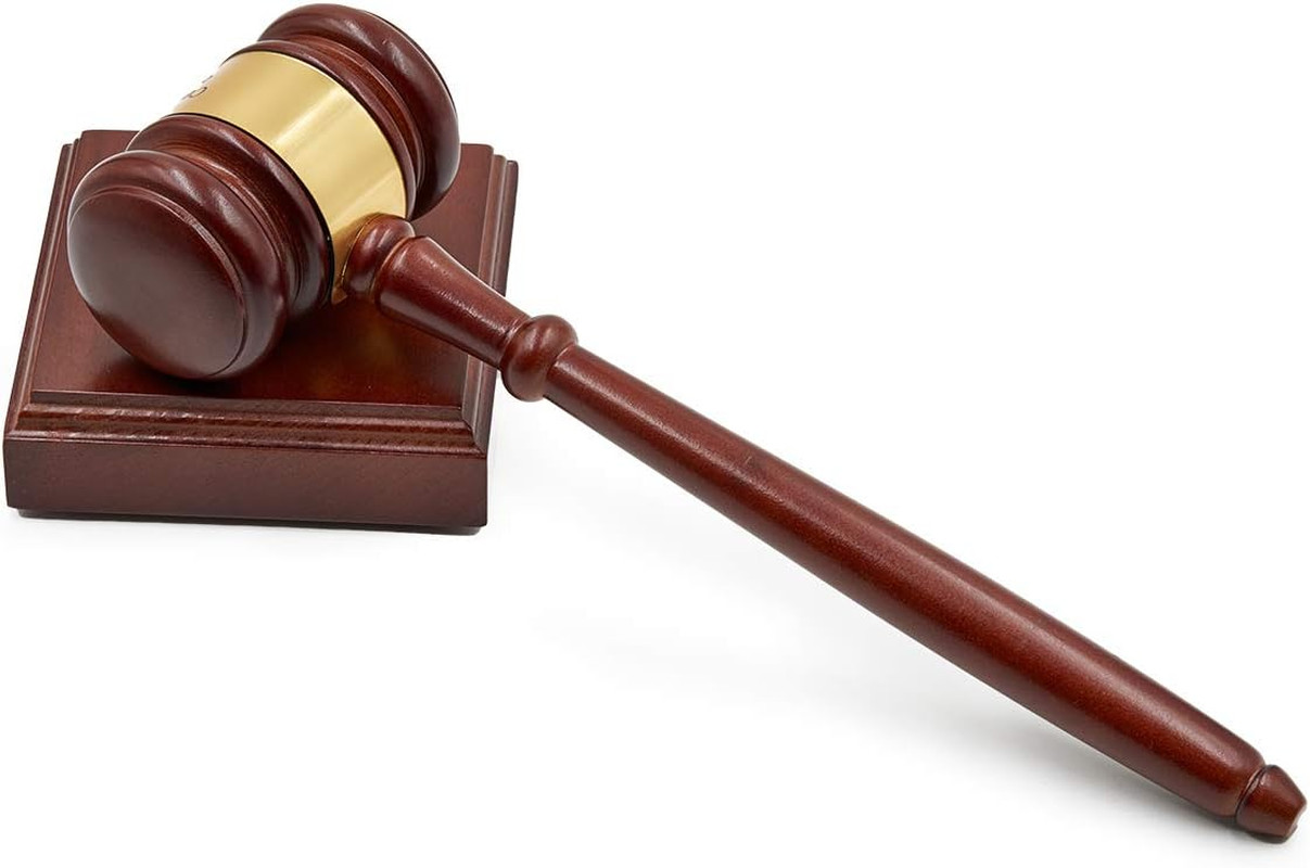 Wooden Gavel and Sound Block for Judge Lawyer Auction