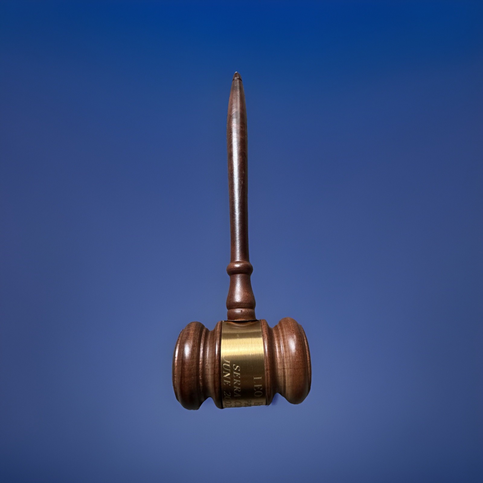 Vintage Wooden Gavel Brass Plaque Sierra Club Seattle President 2002–2005
