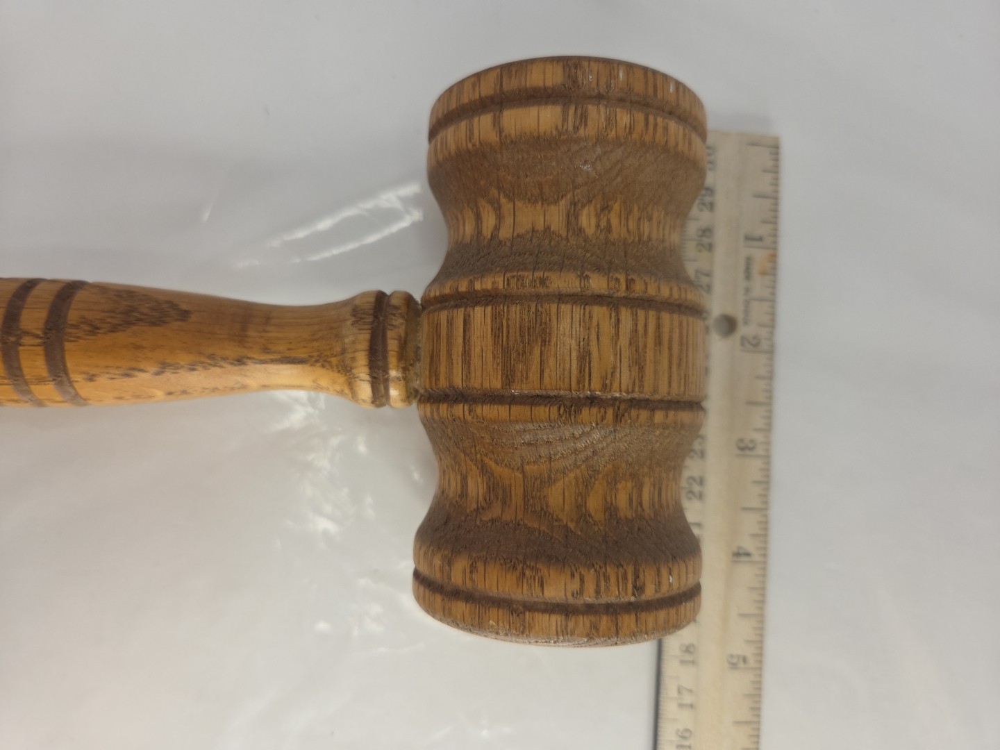 Vintage Wooden Gavel Judge Auctioneer Mallet Collectibl Solid Oak Comfort Handle