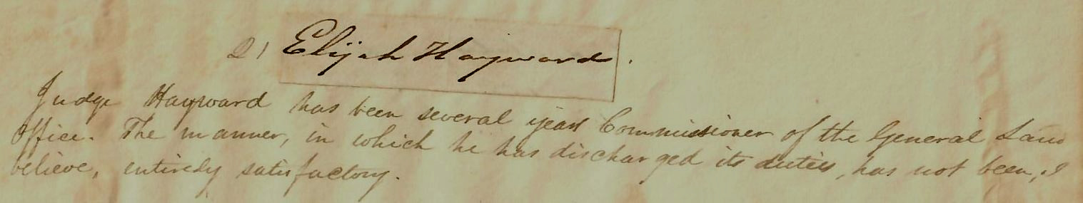 RARE! “19th Century Ohio Supreme Court» Elijah Hayward Mounted Cut Signature