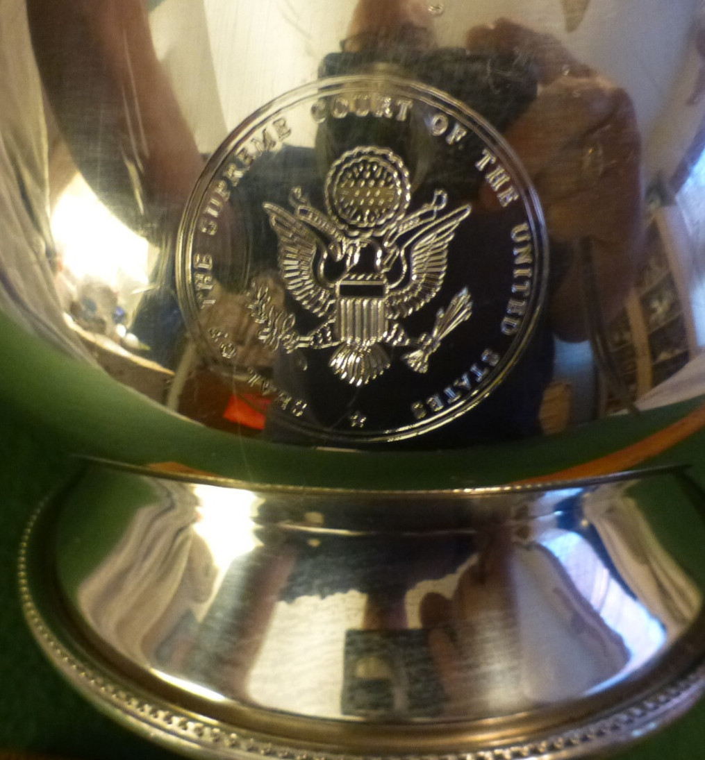 VTG Salisbury Pewter Water Pitcher Engraved United States Supreme Court Seal
