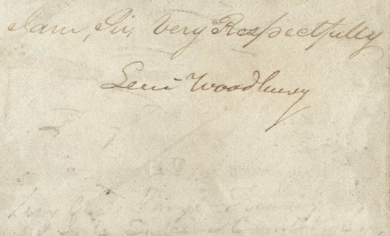 LEVI WOODBURY – AUTOGRAPH SENTIMENT SIGNED