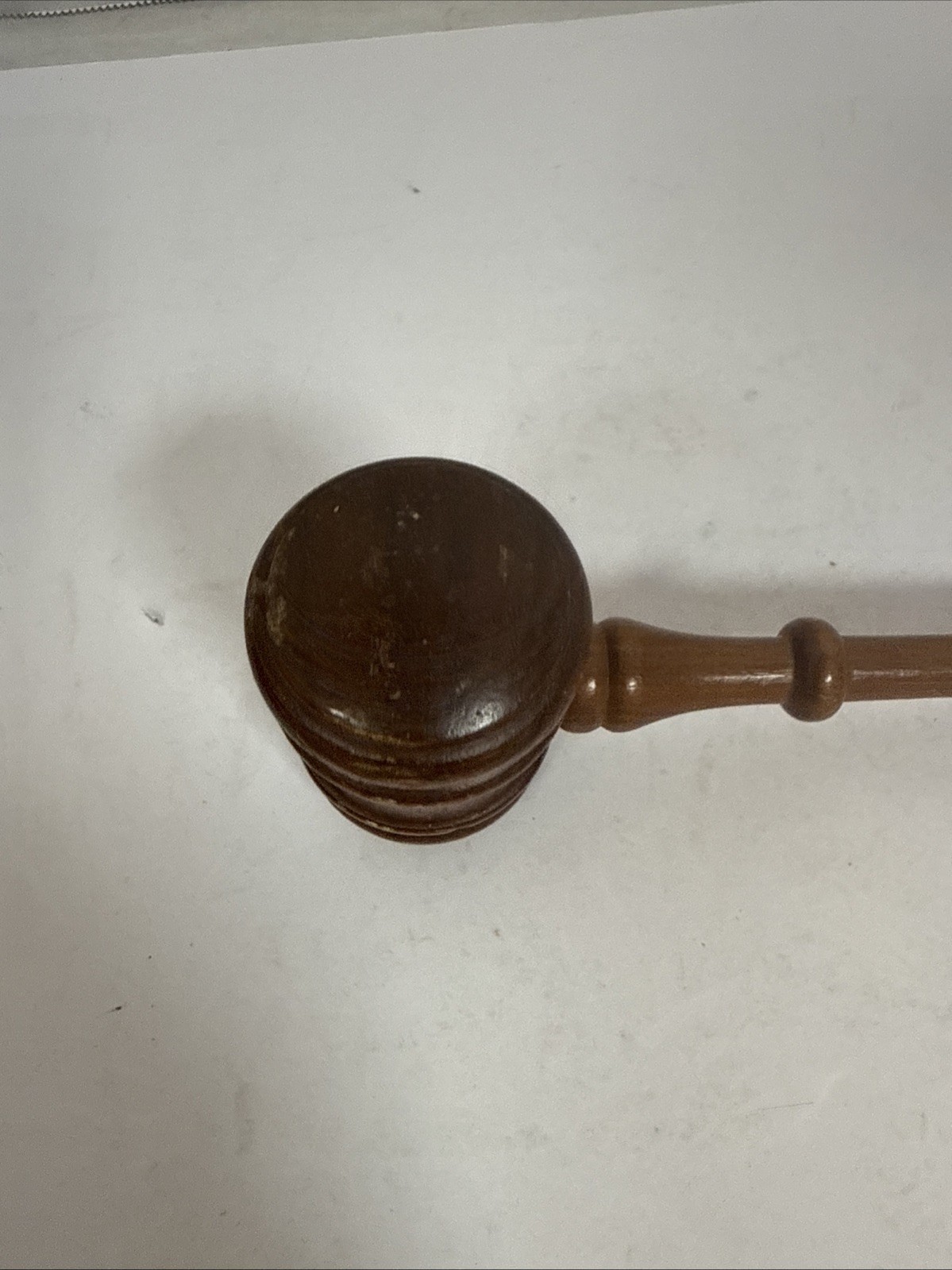 Vintage Wood Gavel 9 Inch Long Fraternal Judge Lawyer Auctioneer USA