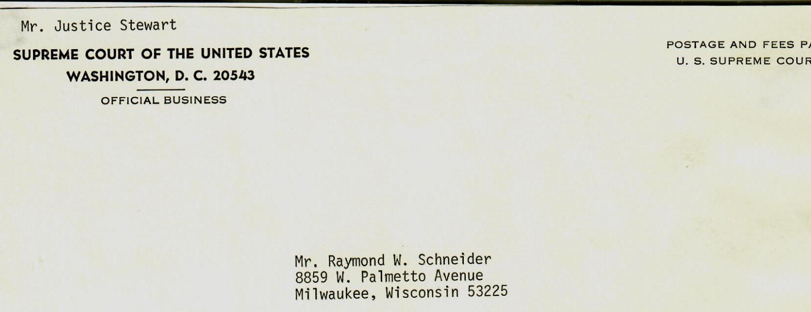 «Supreme Court Justice» Potter Stewart Hand Signed Magazine Biography