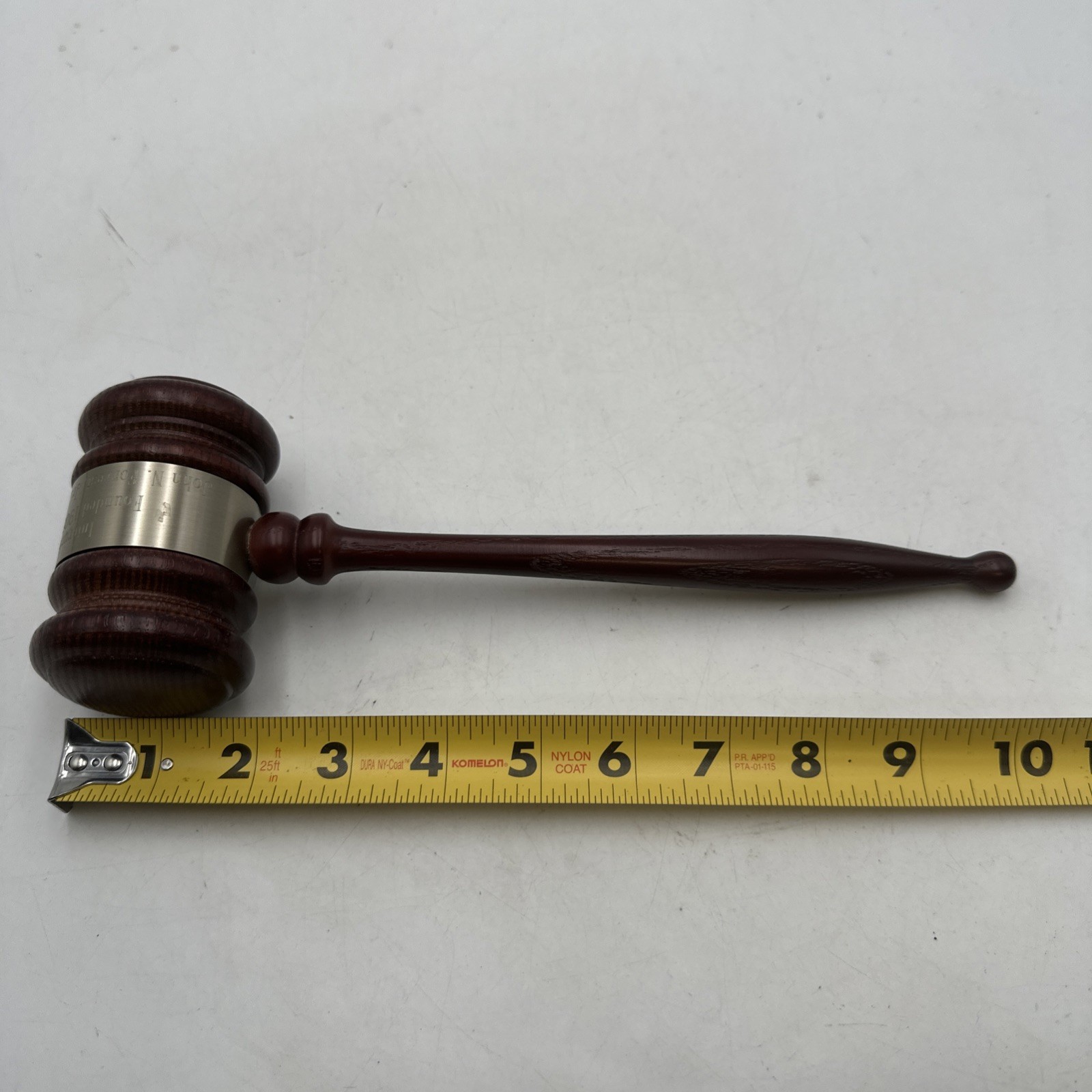 Vtg Wooden Gavel For Interurban Clinical Club 1993 Honorary President Mallet 10”